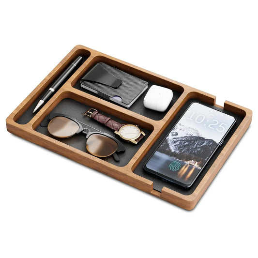 Wooden Desktop Organizer with 30 Compartments