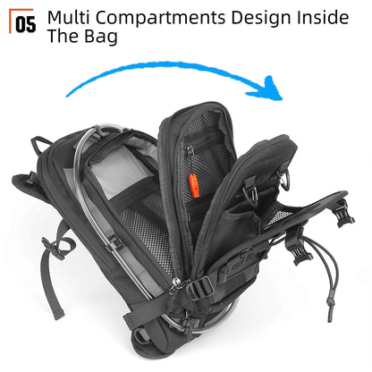 Portable 9L Motorbike Tank Bag with MOLLE Storage System