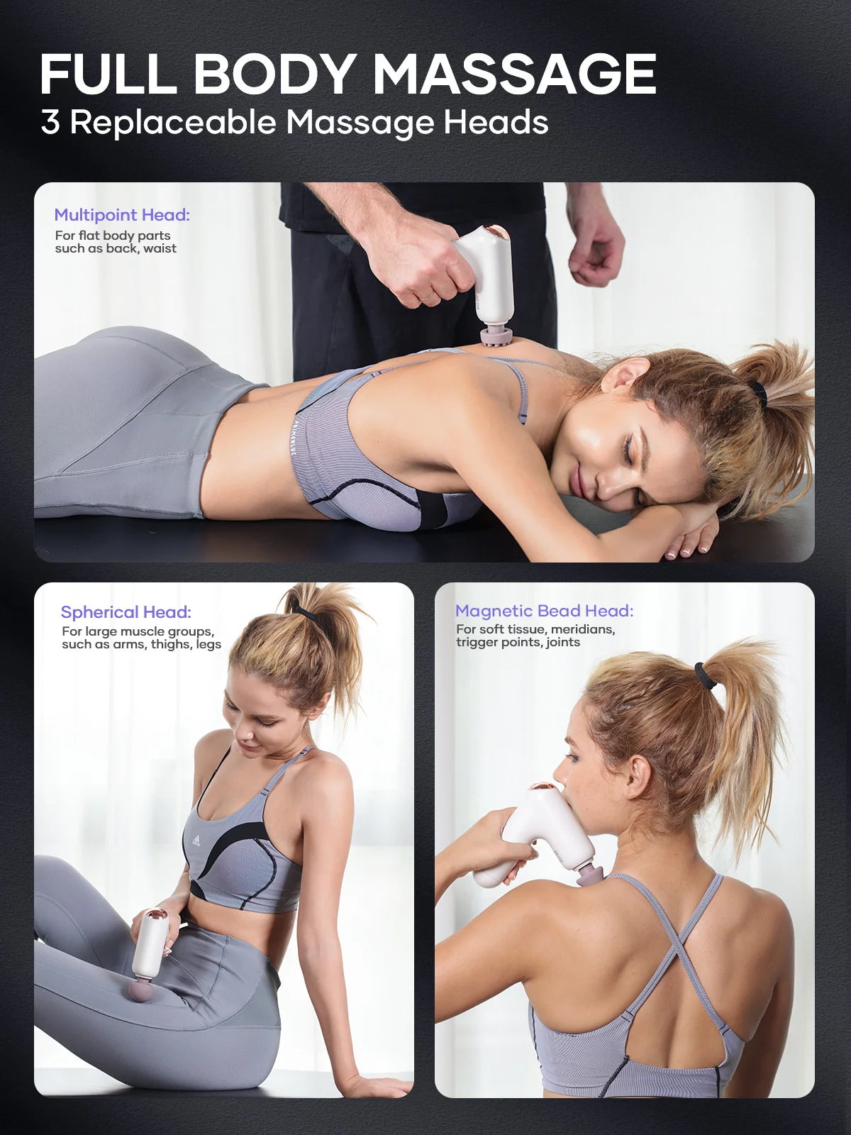 Rechargeable Deep Tissue Massage Gun with Heat Therapy