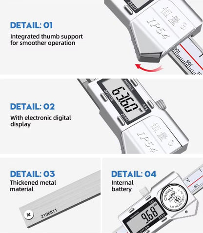 IP54 Stainless Steel Digital Caliper 8-200mm Precision Tool
