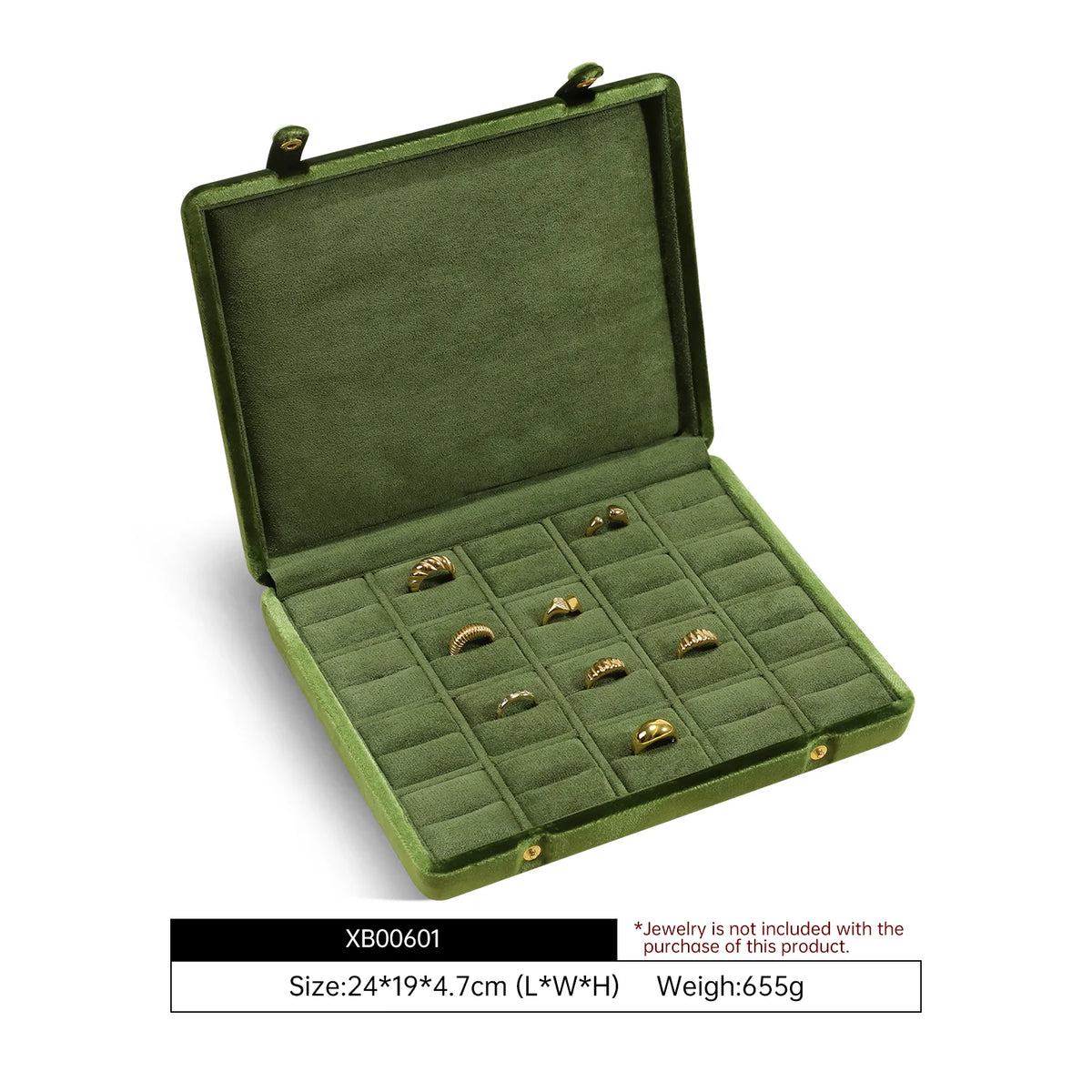 Large Velvet Jewellery Organiser Case for Collectors