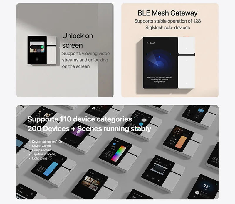 Black Smart Touch Control Panel for Home Automation