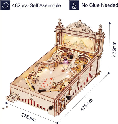 3D Mechanical Pinball Puzzle Table Game Wooden Model Kit