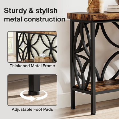 Sofa Table with Storage for Entryway & Living Room