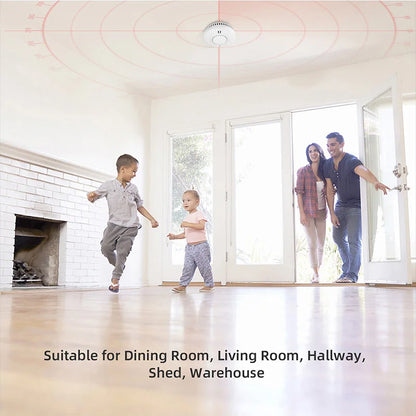 433MHz Smart Smoke Sensor with Tuya App Connectivity