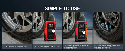 Portable 3000A Jump Starter with Auto-Shutoff Tire Inflator