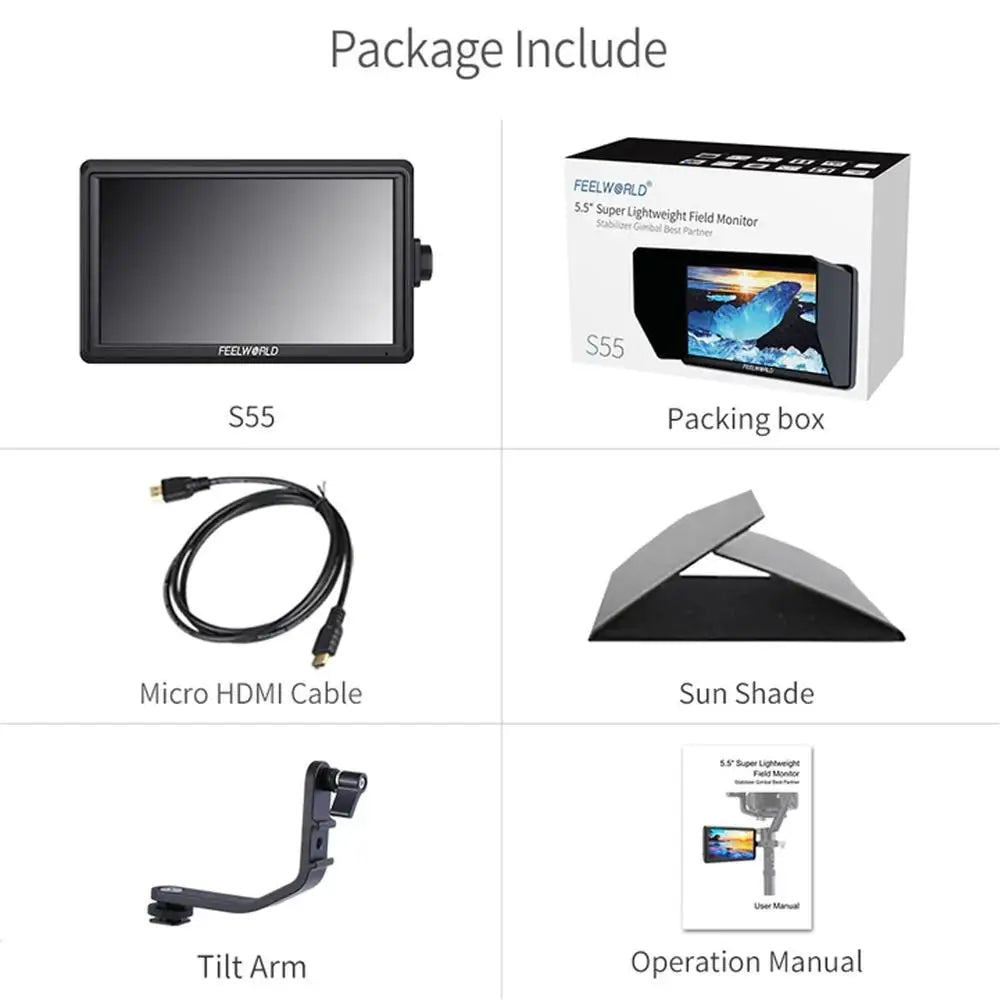 5.5 Inch DSLR Camera Field Monitor 1280x720 HD