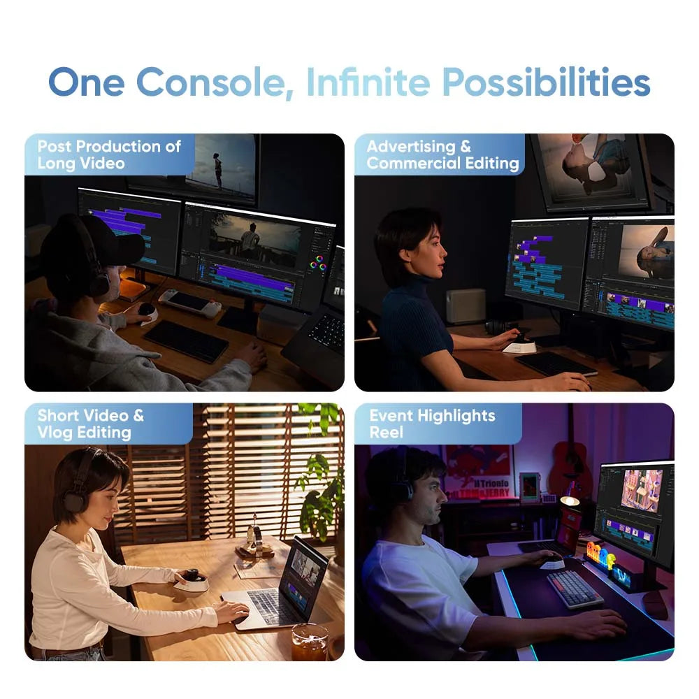 Customisable Editing Console with All-Way Joystick for Vlog Editing