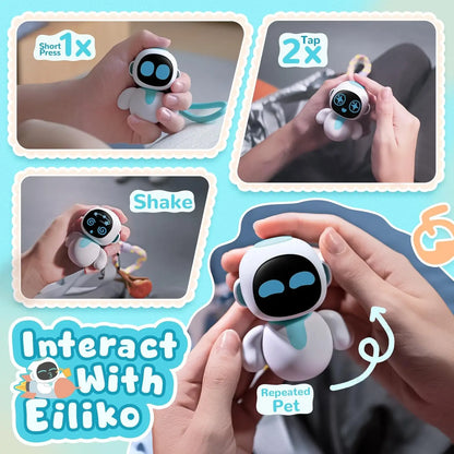 Interactive Sky Blue Electronic Robot Pendant for Play