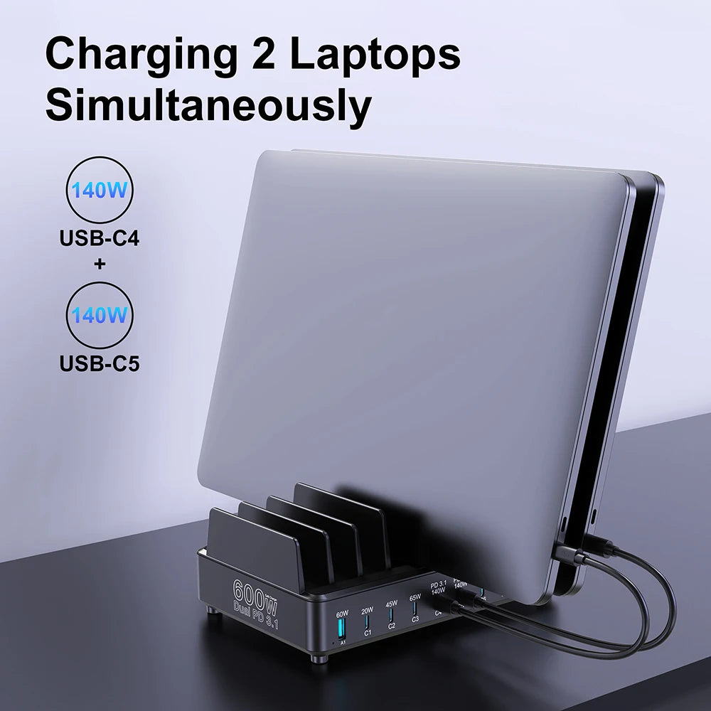 600W Multi USB Fast Charging Station with 10 Ports