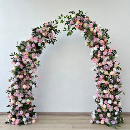 0.9m to 1.2m Pink Rose Artificial Flower Arch Display