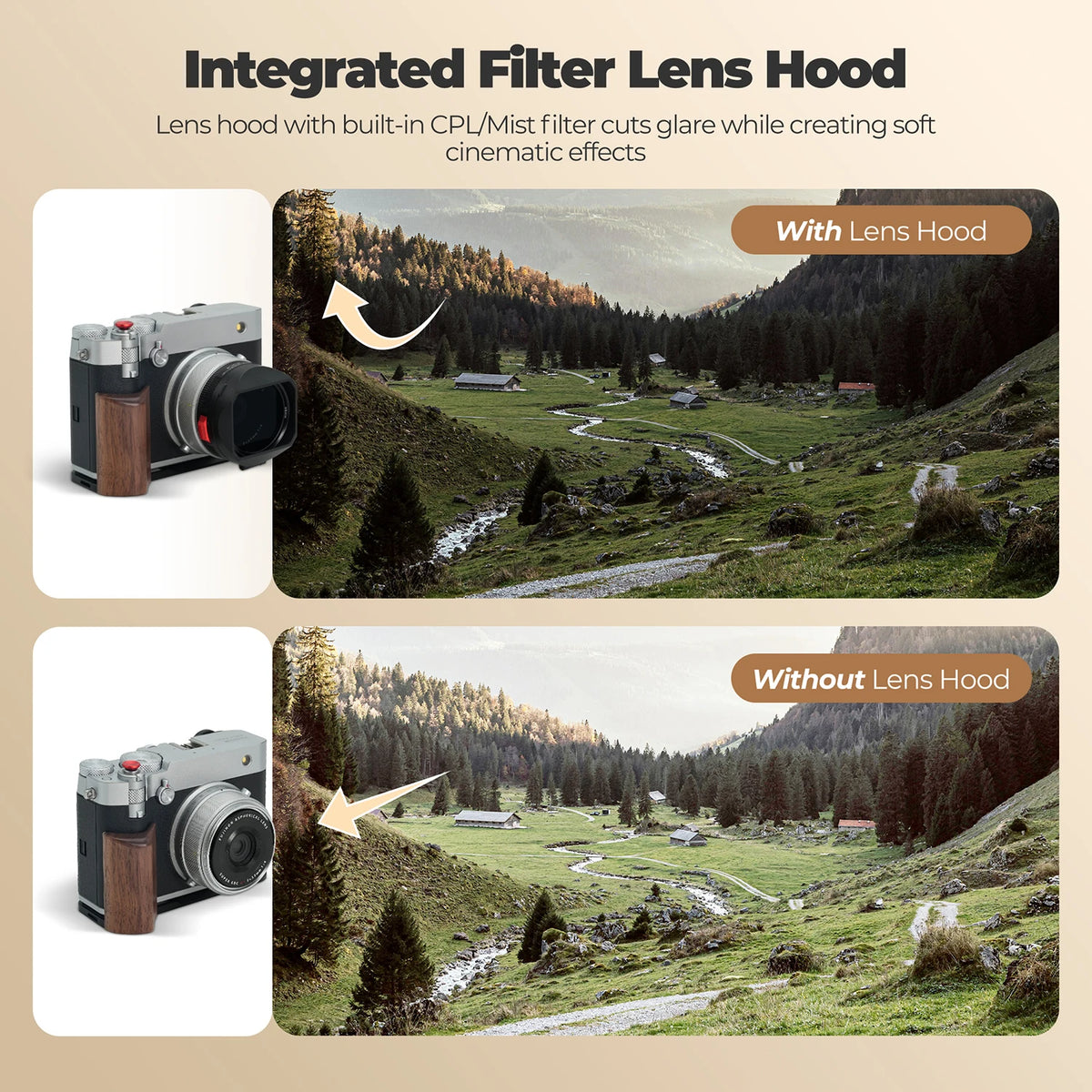 Black Lens Hood with CPL and Black Mist Filter