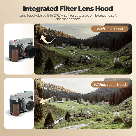 Black Lens Hood with CPL and Black Mist Filter