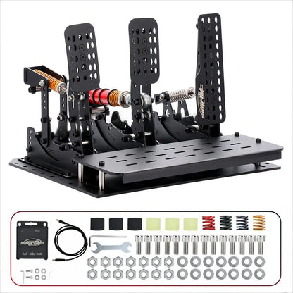 3-Pedal Racing Simulator Set with Sturdy Baseplate