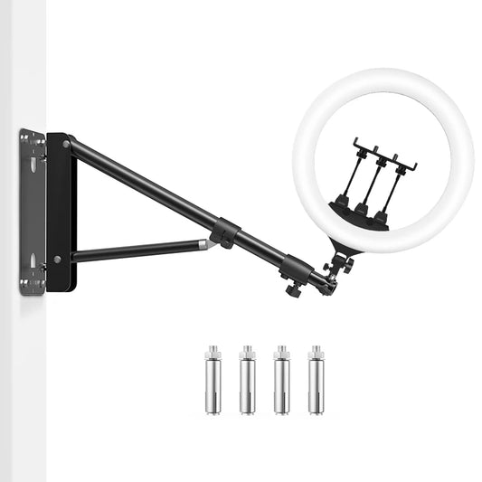 Adjustable LED Ring Light with Wireless Remote and Stand