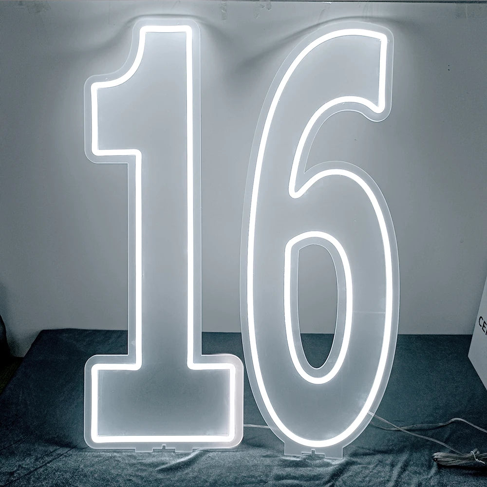 76cm 100cm LED Neon Number Light for Birthday or Wedding