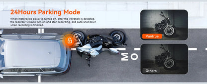2K Motorcycle Dash Cam Front & Rear Wi-Fi GPS 128GB