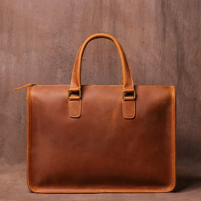Genuine Crazy Horse Leather Business Bag for 14" Laptop