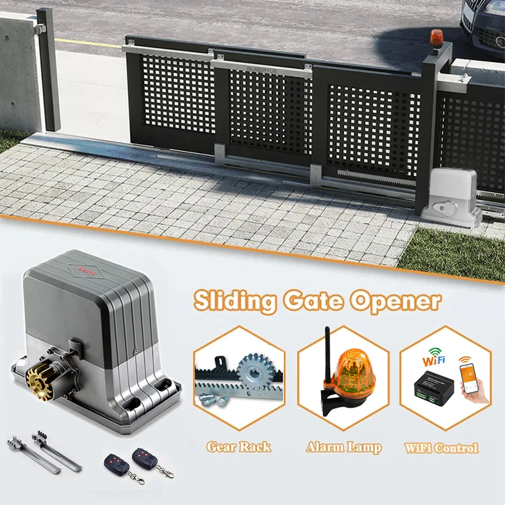 Smart Electric Gate Operator 1500kg Sliding Motor System