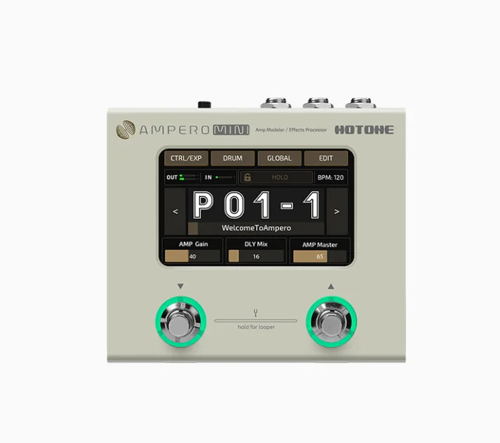 Portable Mini Amp Modeler with Multi Effects White