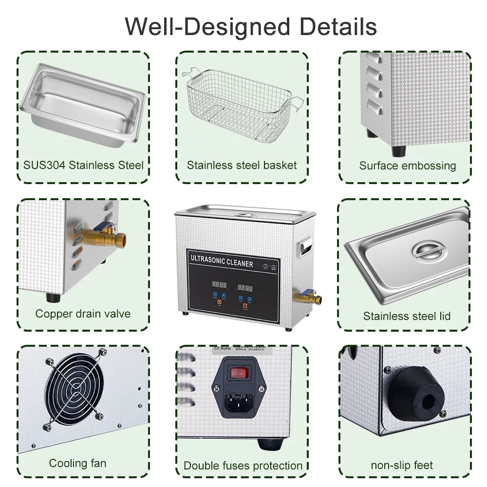 Heavy Duty 3.2L Ultrasonic Cleaner for Jewellery Tools