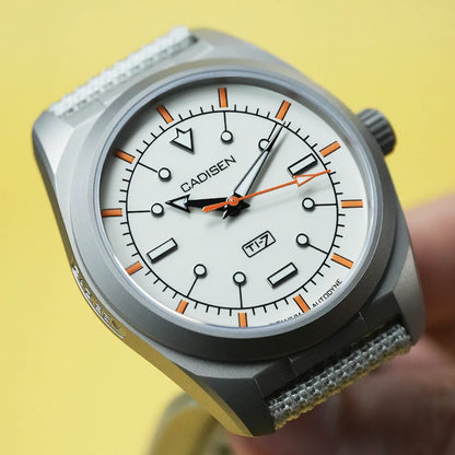 Automatic Titanium Mechanical Watch 8215 Movement  White