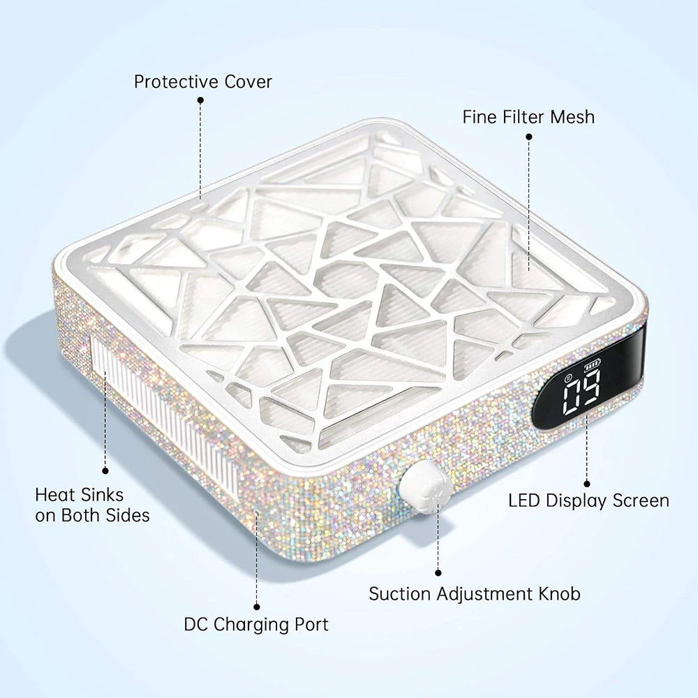 48W Powerful Nail Dust Collector for Acrylic Gel Polish