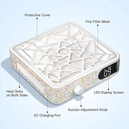48W Powerful Nail Dust Collector for Acrylic Gel Polish