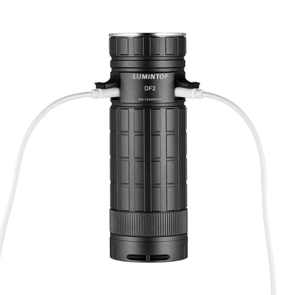 Black 1600LM Rechargeable Dual USB Outdoor Flashlight