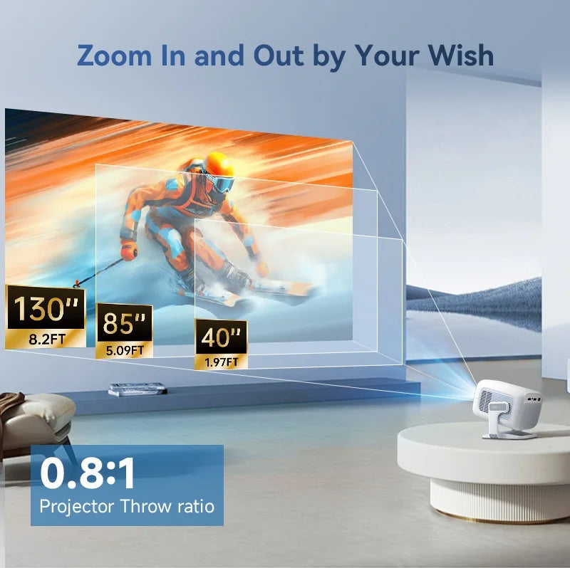 1080p Smart Projector with WiFi6 Bag and Auto Focus