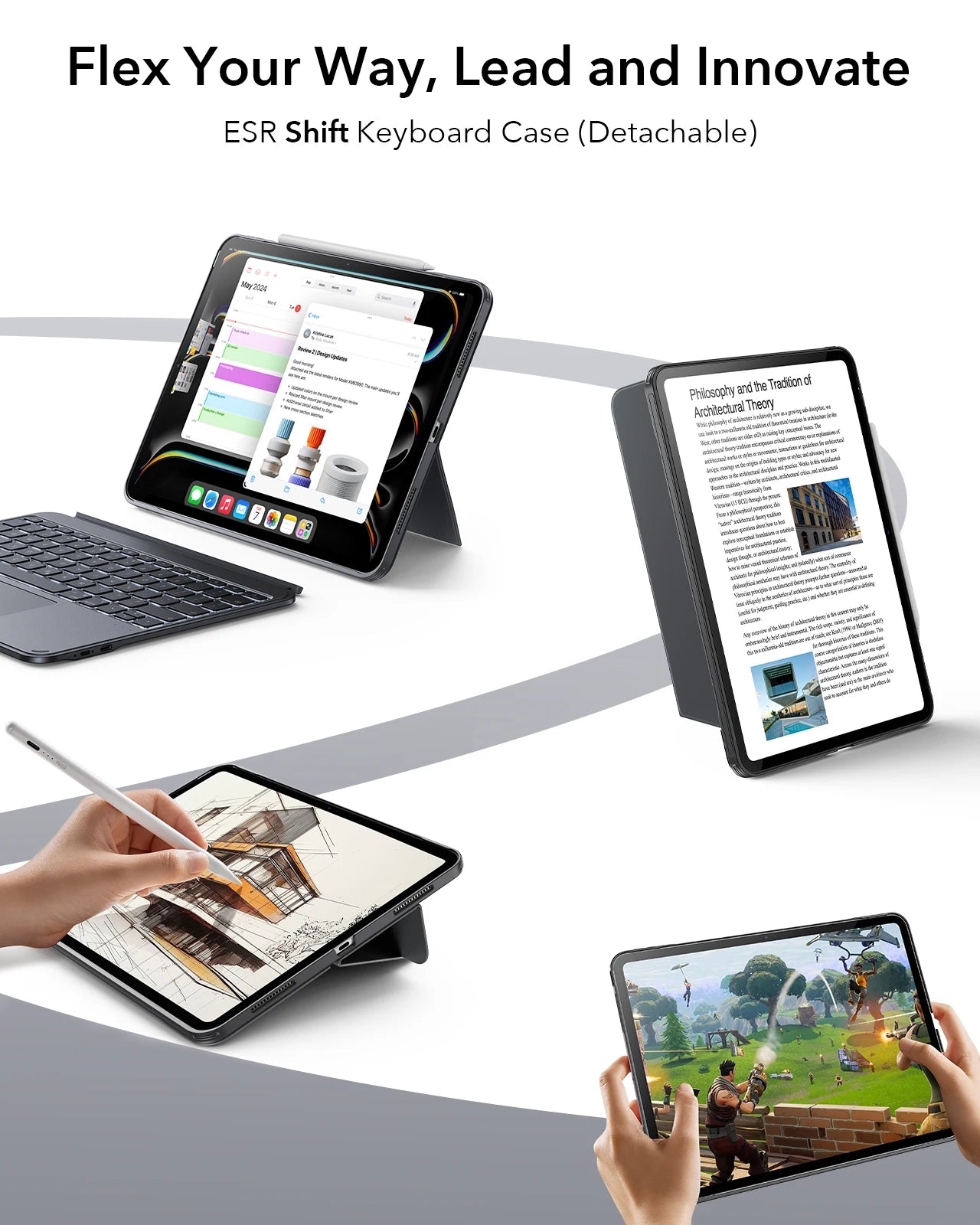 Portable iPad Pro 11 Detachable Keyboard Case