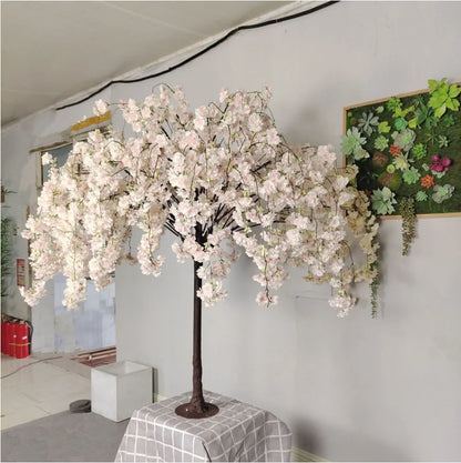 Champagne Cherry Tree Artificial Sakura Plant for Home