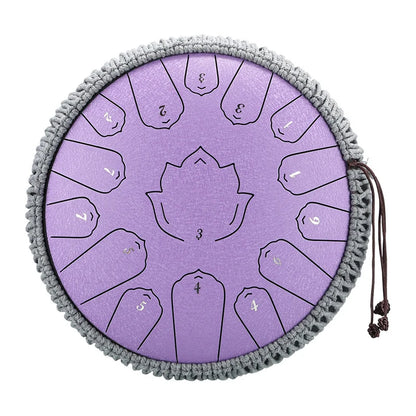 13 Inch Purple Steel Tongue Drum 15 Note Percussion