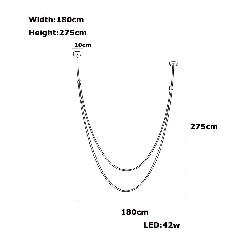 Adjustable Leather LED Chandelier 180–275cm Dimmable