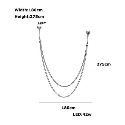 Adjustable Leather LED Chandelier 180–275cm Dimmable