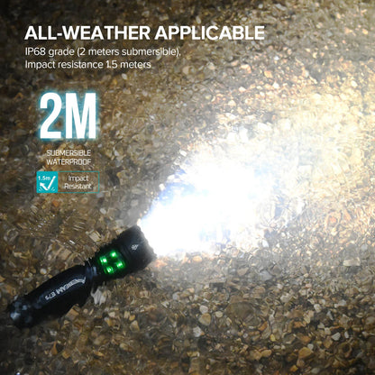 Quad Core LED Flashlight 4500LM USB-C Titanium