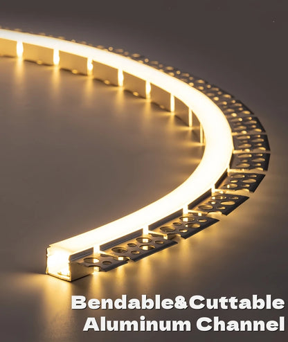 1m LED Aluminum Channel with Silicone Diffuser 10 Pack