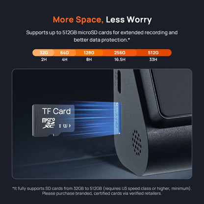 4K Car Dash Cam WiFi 6 64GB
