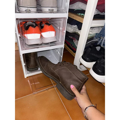 Foldable 6-Layer Shoe Cabinet with Transparent Front Panel