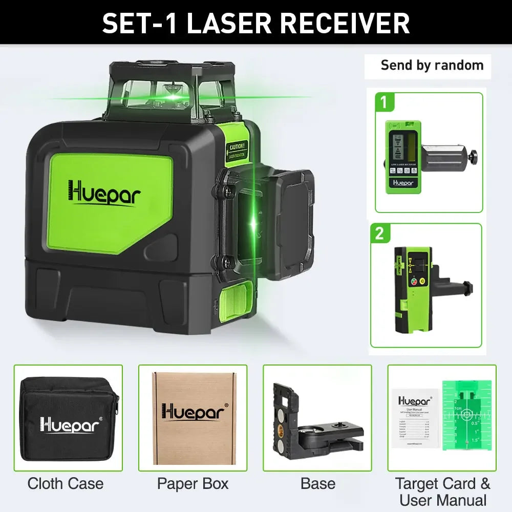 360° 8 Line Laser Level Kit with Tripod