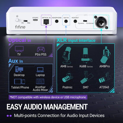 RGB Audio Mixer with Voice Changer for Gaming and Streaming