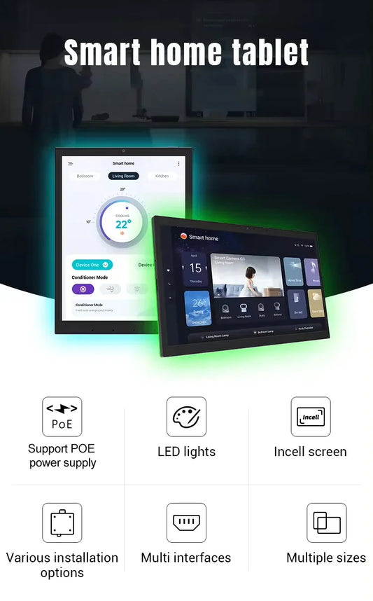 POE Wall-Mount Tablet 10.1" 4G 64G Android 14 Black