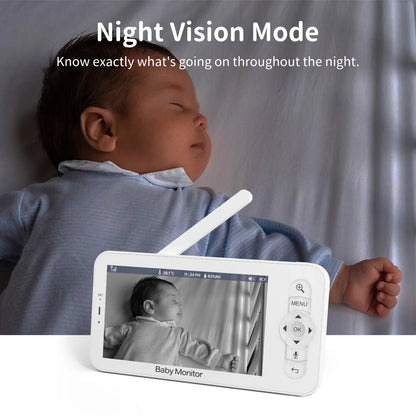 WiFi Baby Monitor 5-Inch LCD PTZ Camera App Control