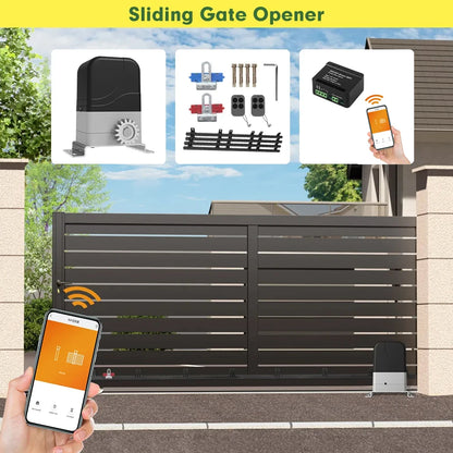 Electric Sliding Gate Opener Kit with Keypad Entry