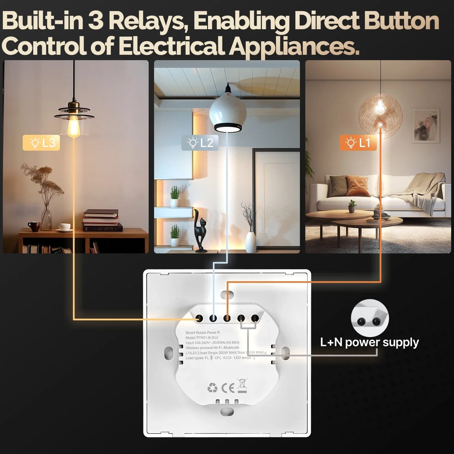 Smart WiFi Knob with Touch Rotate and Scene Control