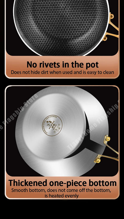 28cm 316 Stainless Steel Honeycomb Non-Stick Frying Pan