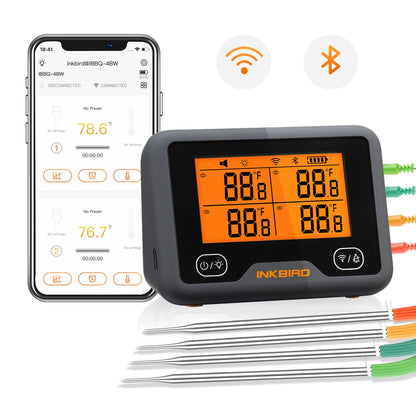 WiFi Meat Thermometer 4-Probe BBQ Digital Thermometer