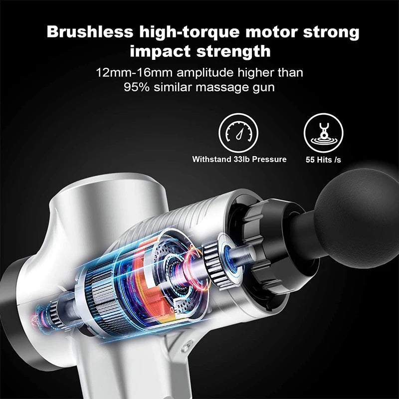 24V Deep Muscle Massage Gun 12 Heads Black