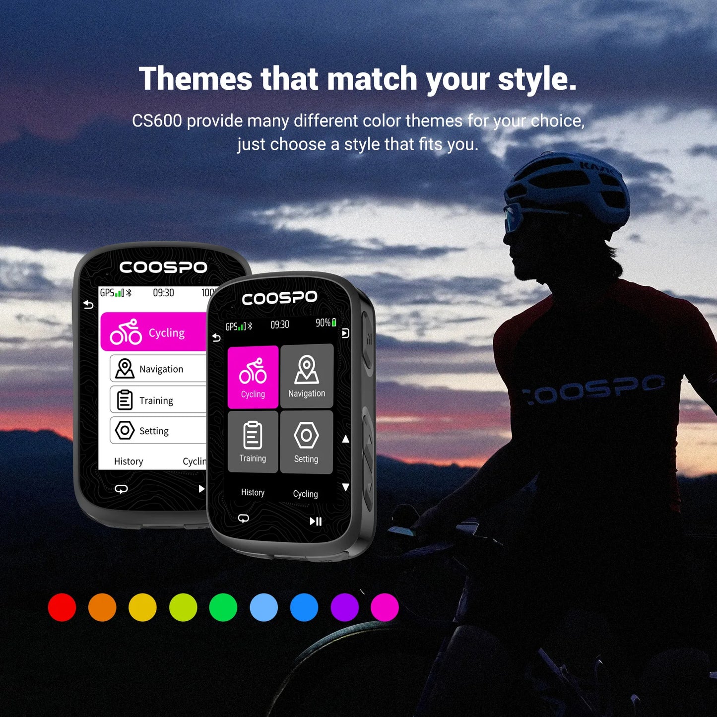 Wireless GPS Cycling Computer with Color Map Navigation