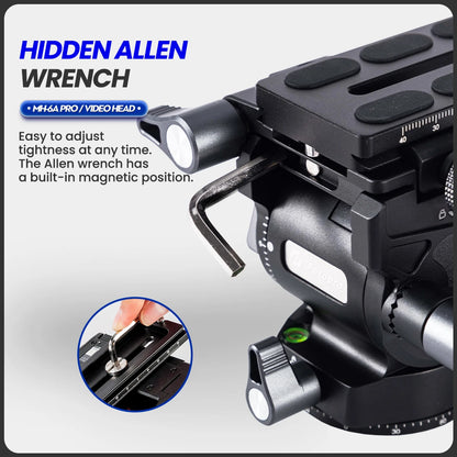 Professional Fluid Video Tripod Head 5kg Pan Tilt